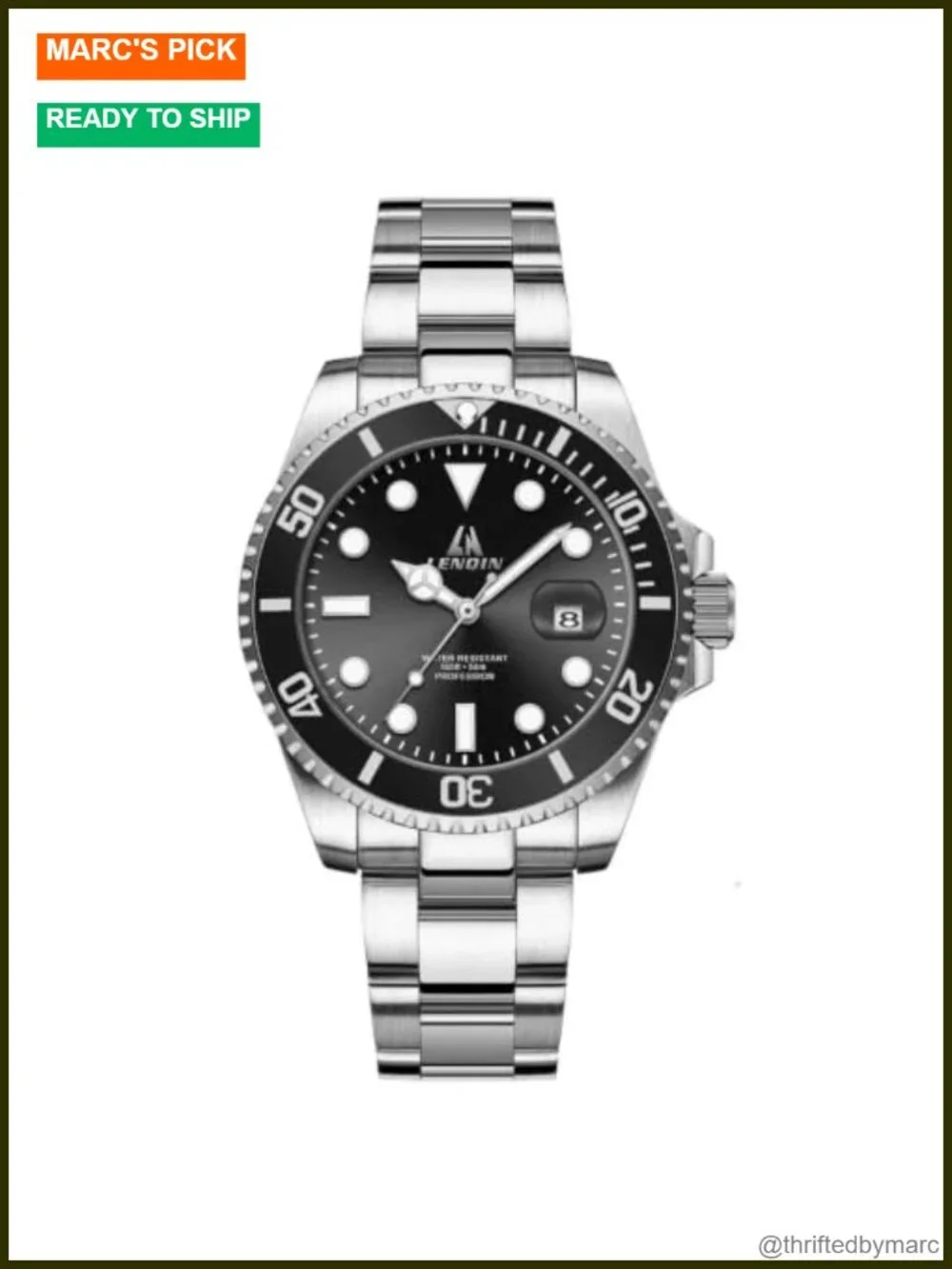 Mens Stainless Steel Analog Quartz Watch with Date Luminous Fashion